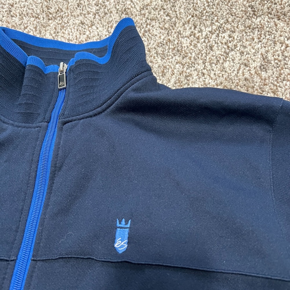VTG Y2K Es Skateboards Track Jacket Men's Size Large Blue Full Zip Skate Vintage